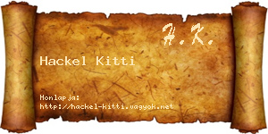 Hackel Kitti névjegykártya